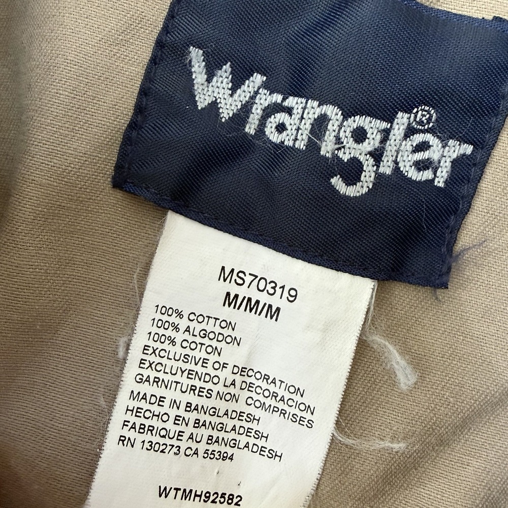 Wrangler Shirt Mens Medium Brushpopper Pearl Snap Vtg Western Work Rodeo Shacket - Picture 4 of 8